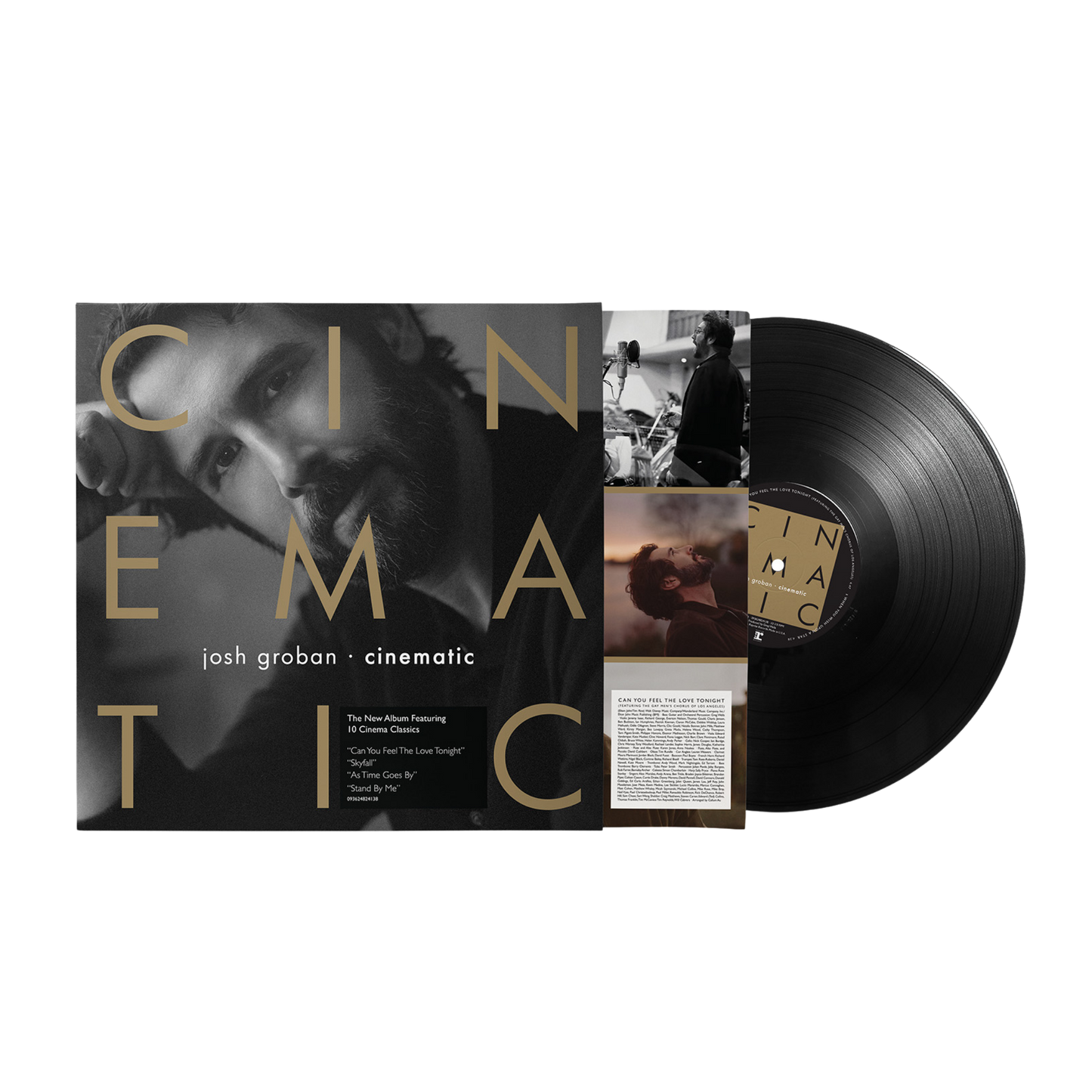 Album cover and vinyl disc of 'Cinematic' by Josh Groban