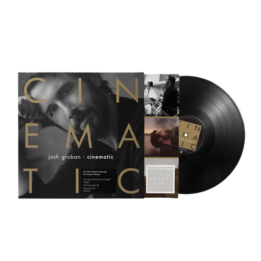 Album cover and vinyl disc of 'Cinematic' by Josh Groban