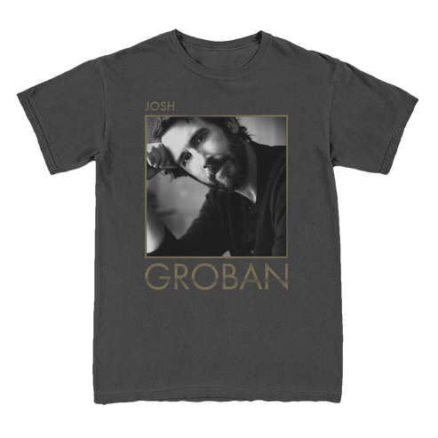Photo of Josh Groban on the front of a Grey tee